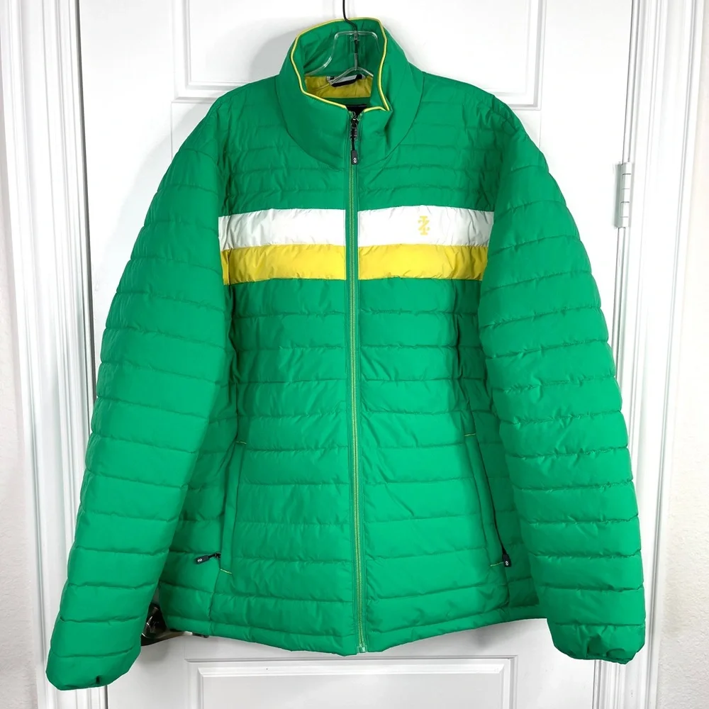 IZOD Mock Neck Quilted Puffer Jacket NEW Size XL Green